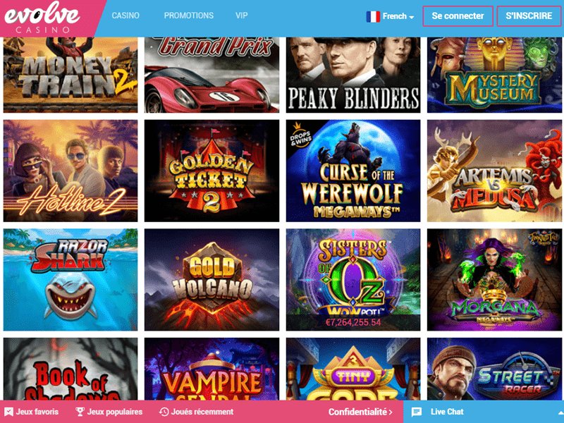 En savoir plus sur casino en ligne evolve casino